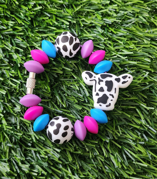 Multi Color Cow Head Cup Charm