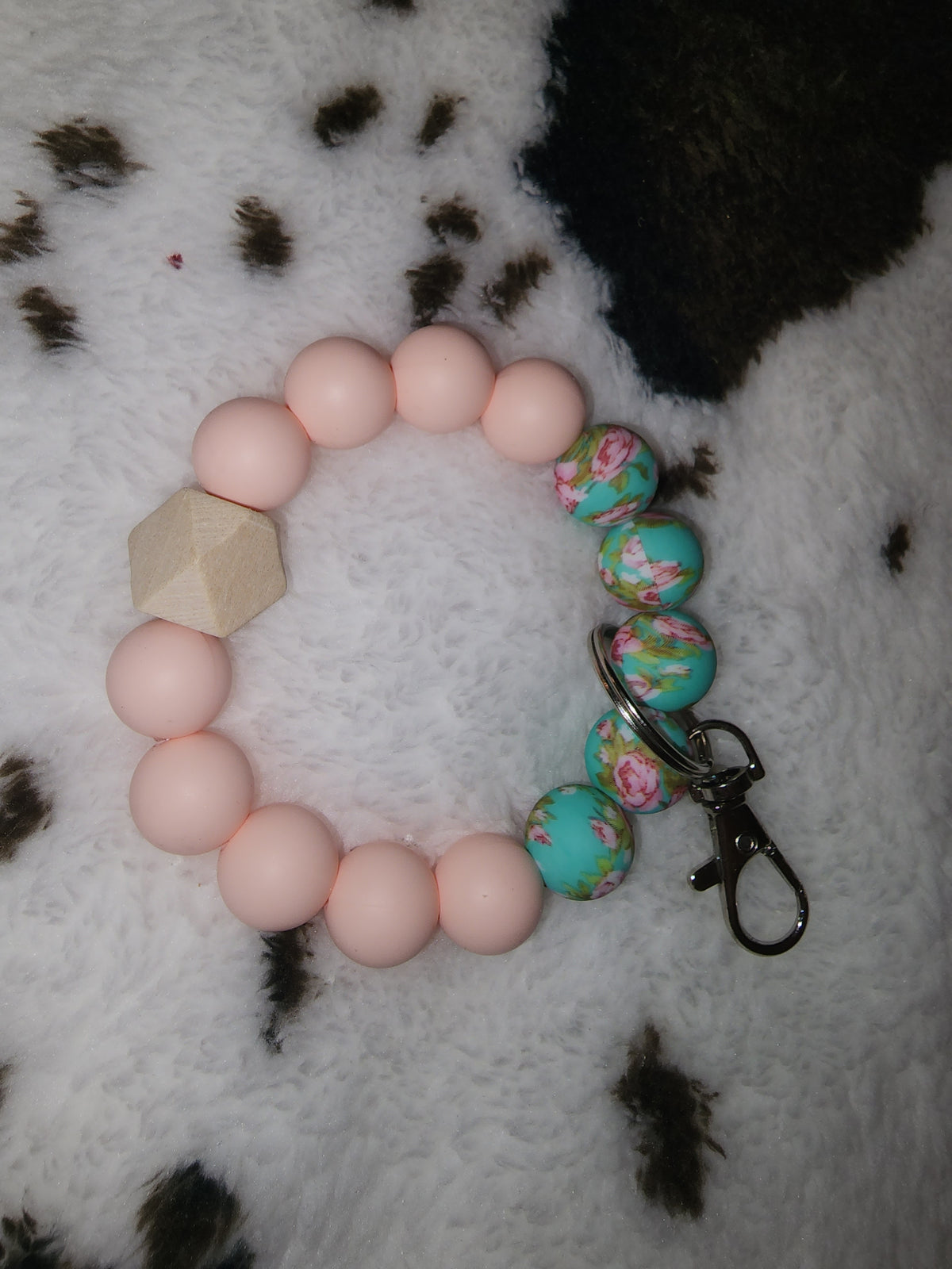 Wristlet keychains Peachy flowers